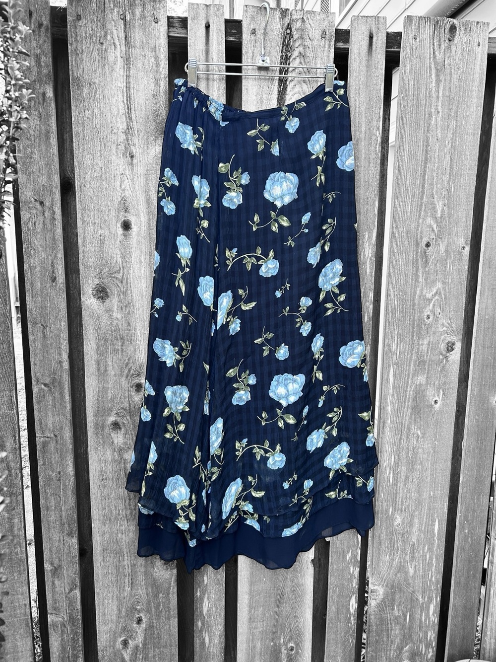 April Cornell Vintage 90's Floral Maxi Skirt Size Large